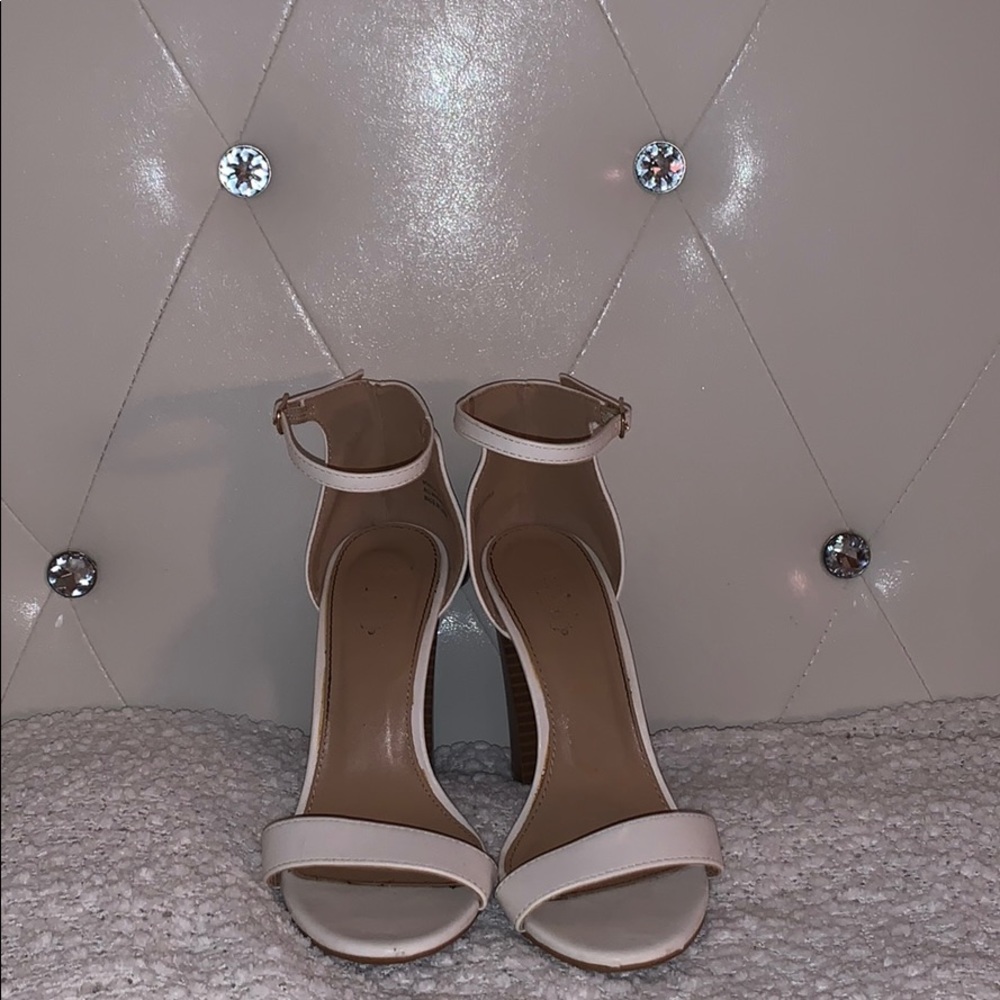 White 3” Block Heels